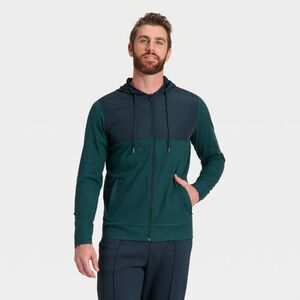 All In Motion - Men's Soft Stretch Full Zip Top - All In Motion Te Blue